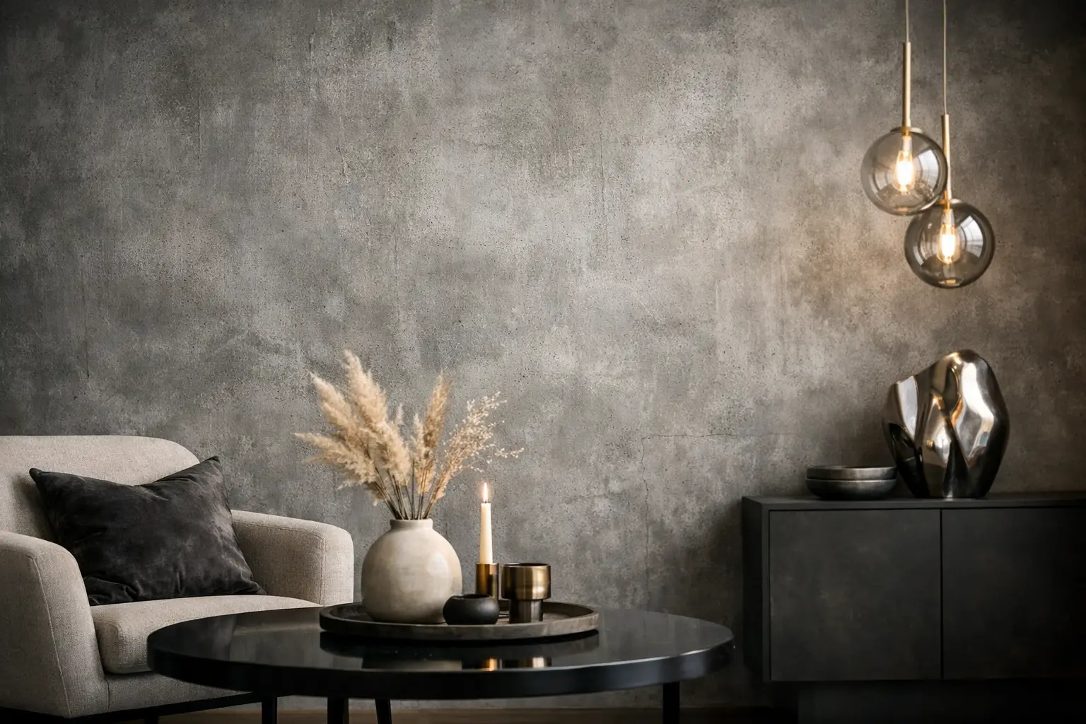 Beton look væg med eksklusivt udtryk