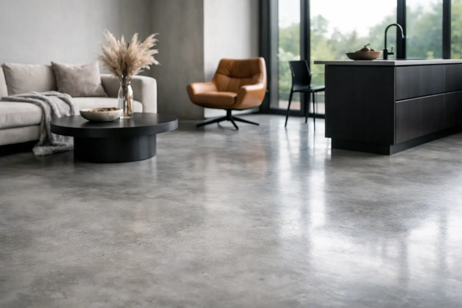 Premium beton gulv med eksklusivt udtryk
