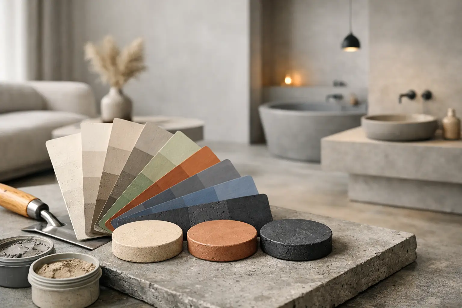 Nye farvetrends til microcement i 2026