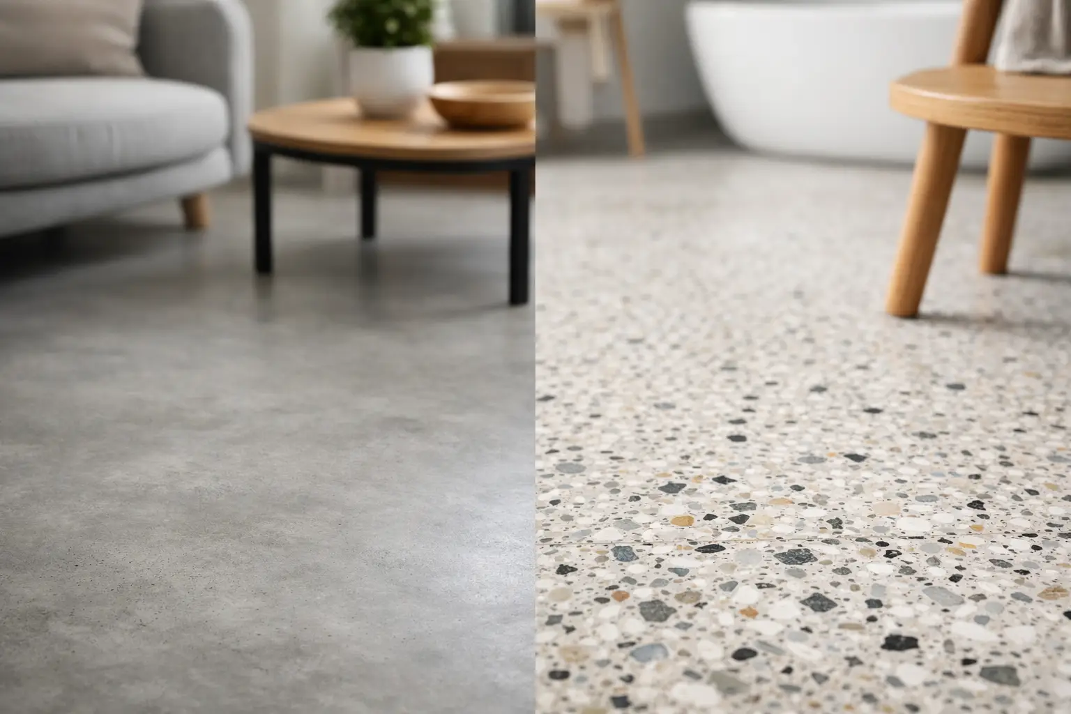 Cementgulv eller terrazzo - hvad passer til rummet?