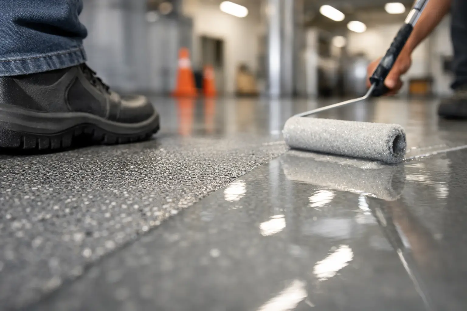 Epoxy skridsikkerhed med finish til rummet