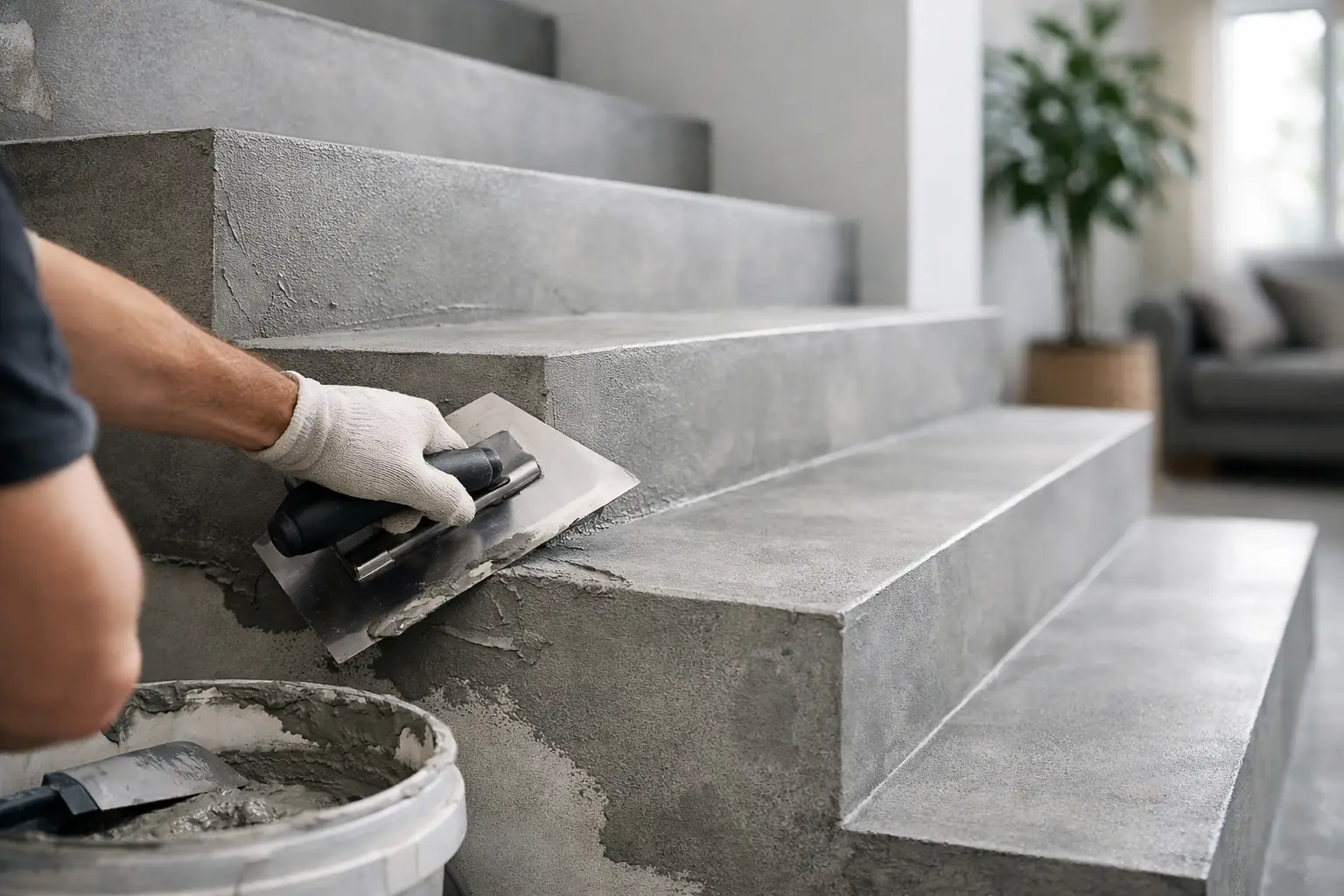 Kan microcement bruges på trapper? Det kræver præcision