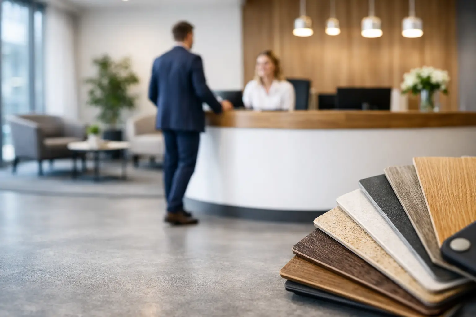 Slidstærke gulve til reception med designfrihed